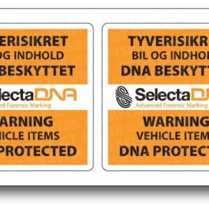 SelectaDNA sikringsmærker til biler og varevogne - DNA mærkning - FindMyGPS